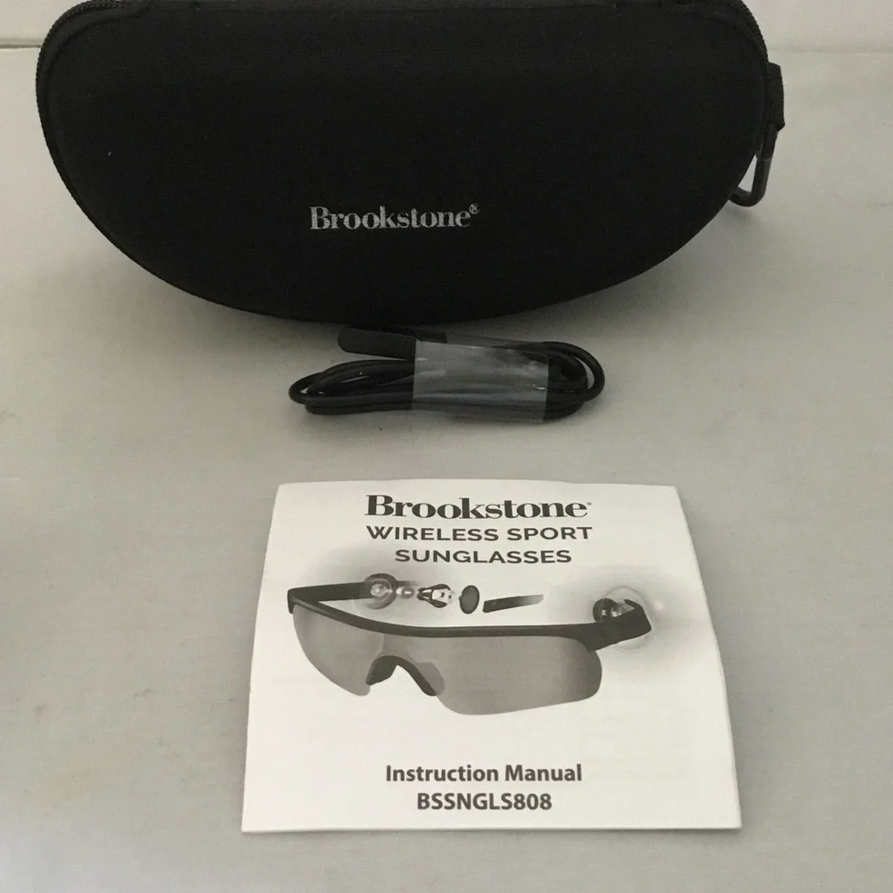 Brookstone White Frame Rainbow Mirrored Sports Sunglasses